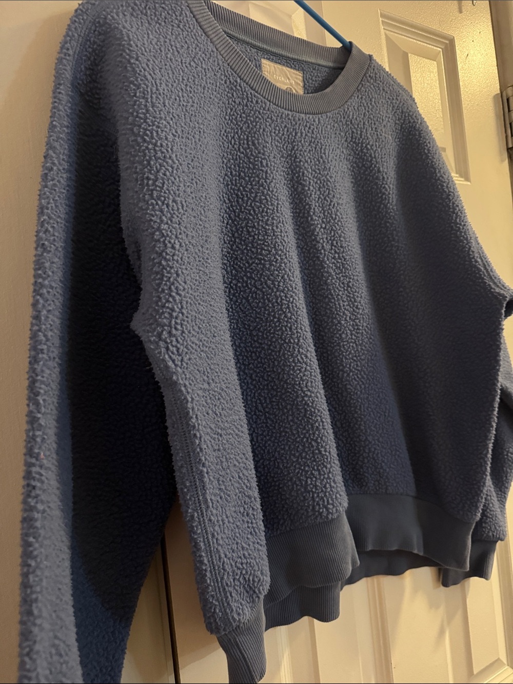 Everlane Blue Sherpa Crewneck Sweatshirt - Picture 4 of 5